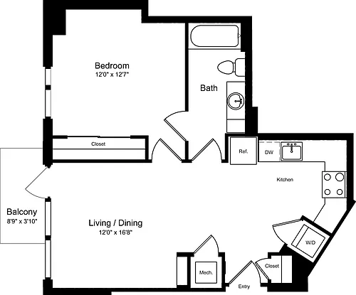 Floor plan A05 with Balcony