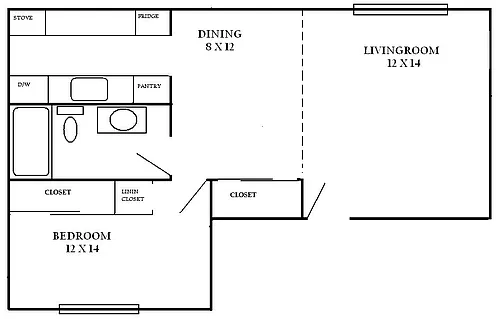 Floor plan 1 Bedroom