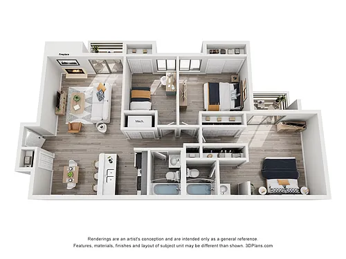Floor plan 3 Beds 2 Baths Renovated - Available 9-18-26