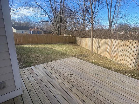Deck and backyard