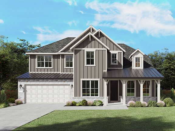 The Ferris, a two-story new home design shown with home exterior HC 202