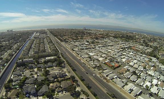View of Sail in foreground and the Beach at the Top.
