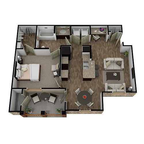 Floor plan 1 Bedroom 1 Bathroom Market