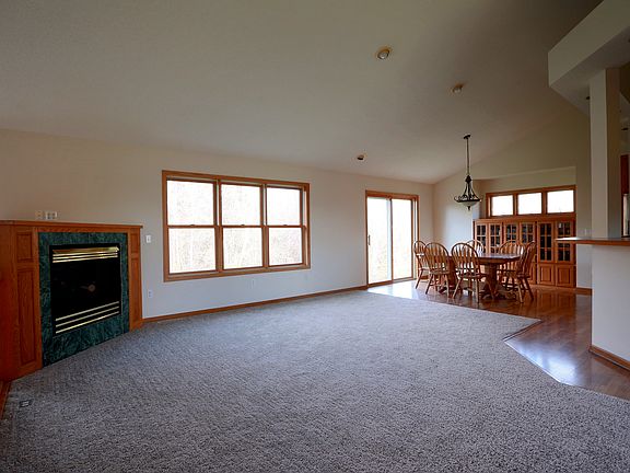Living room and dining room