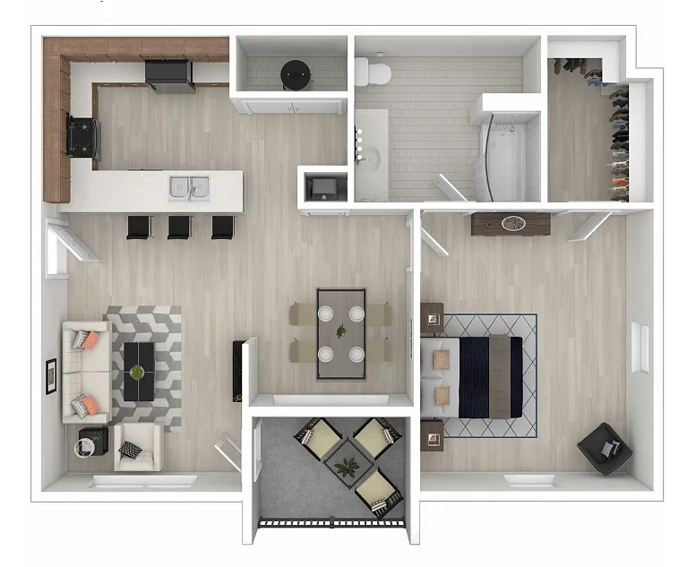 Floor plan One-Bedroom