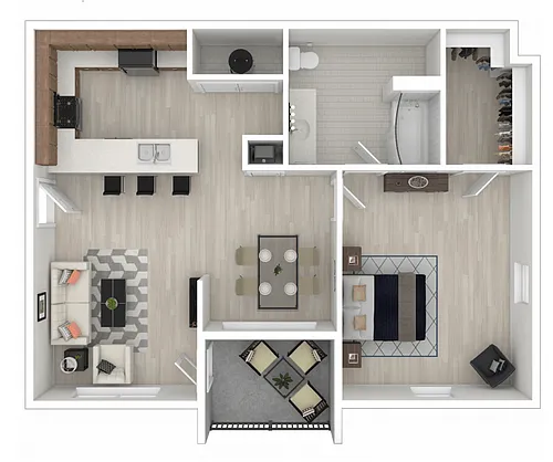 Floor plan One-Bedroom
