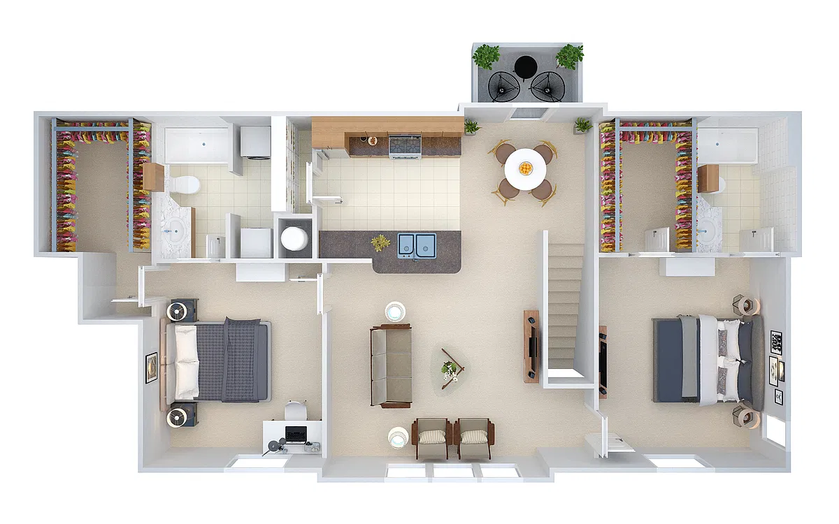 Floor plan 2 BED, 2 BATH W GARAGE (erv2)