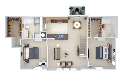 Floor plan 2 BED, 2 BATH W GARAGE (erv2)