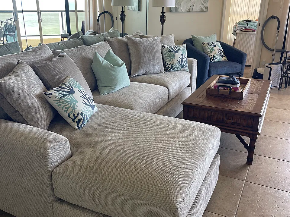 New Couch and Swivel Chair.