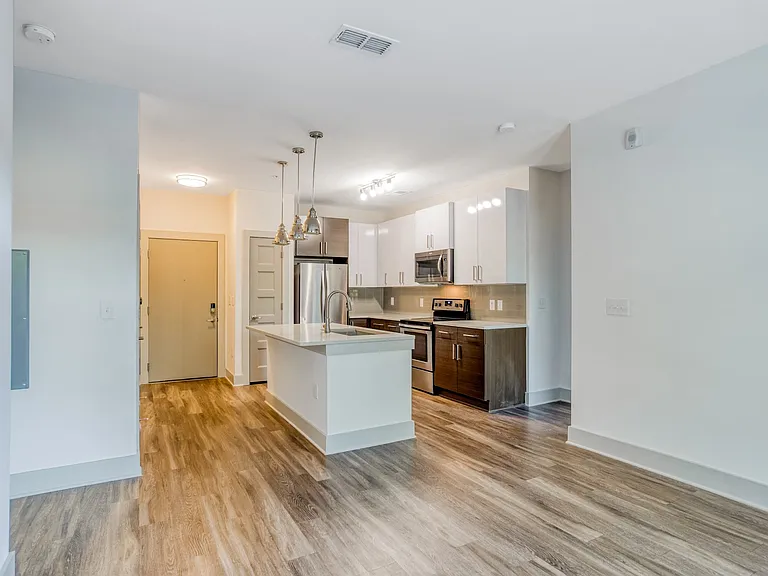 Open concept living and dining area