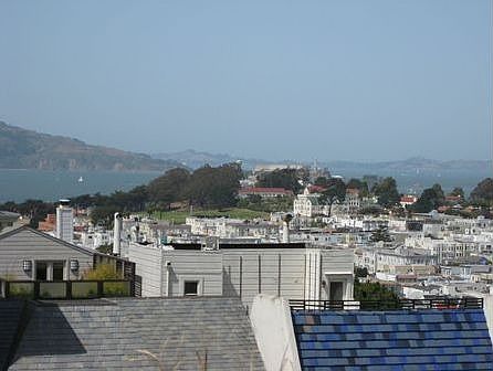 View of Ft. Mason and Alcatraz from deck