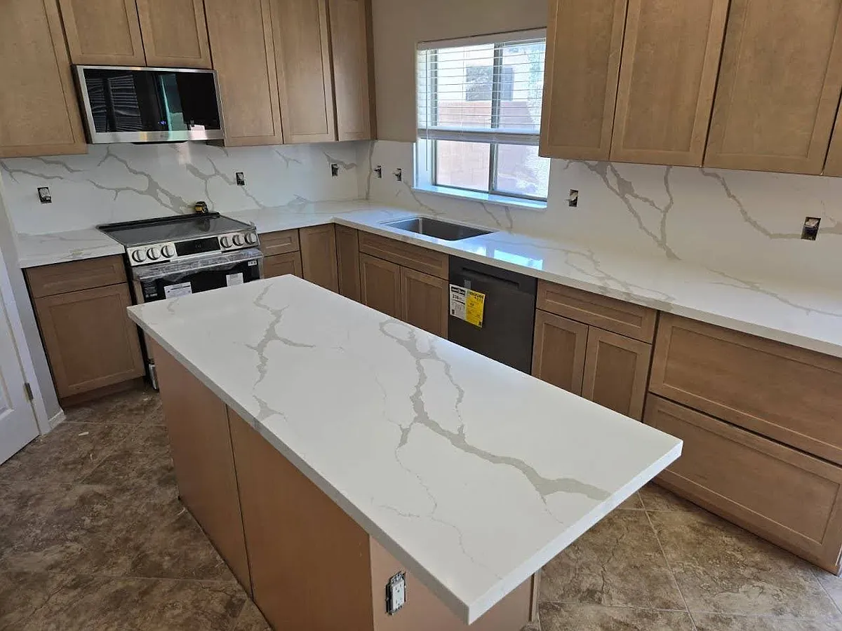 Quartz Kitchen 
New Range - Microwave - Dishwasher - Cabinets & Quartz Countertops - 33210 N Kari Rd