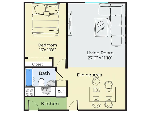 Floor plan One Bedroom