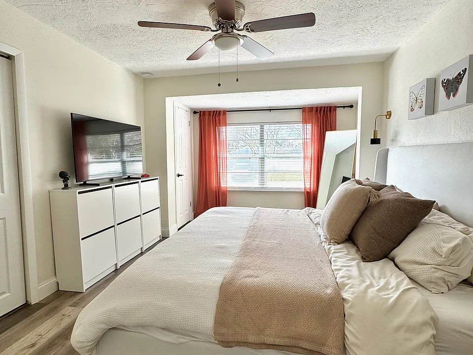 Primary bedroom - King bed featured in picture, 2 closets in bedroom, private bathroom