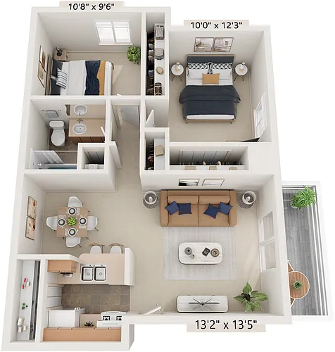 Floor plan Alpine Two Bedroom