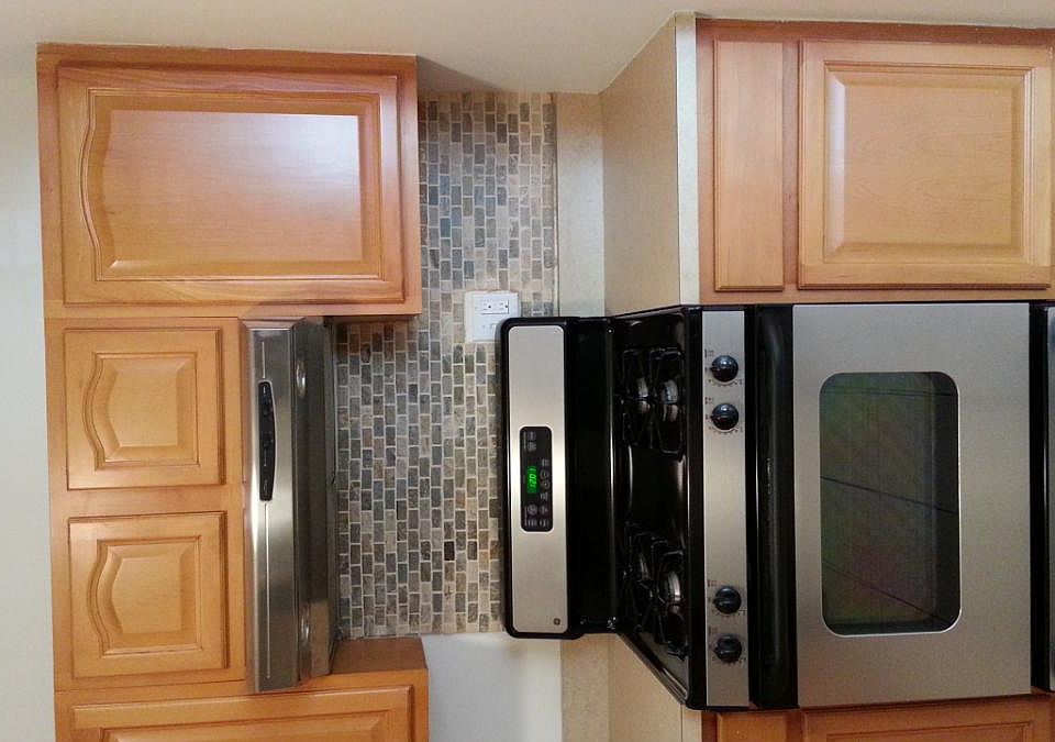 handmade stone backsplash