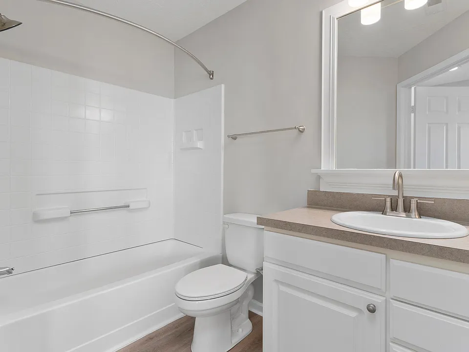 Orleans Metairie Deluxe Renovated downstairs bathroom with brushed nickel fixtures
