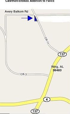 Road Map, north of Wing AL