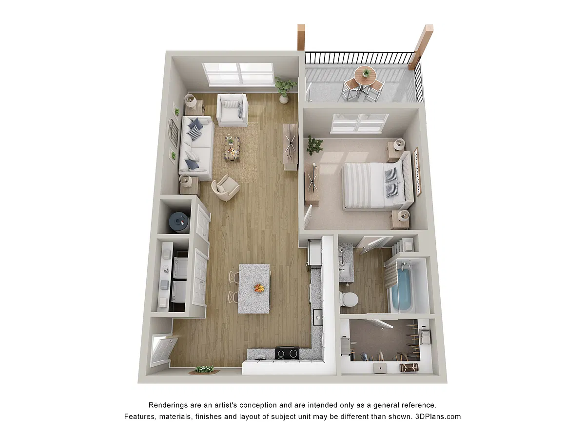 Floor plan 1 Bedroom One Bathroom