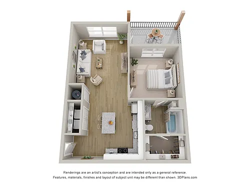 Floor plan 1 Bedroom One Bathroom