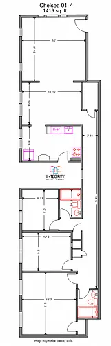 Floor plan Chelsea 3 Bedroom 2 Bath