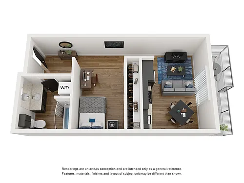 Floor plan Open 1x1 Type H