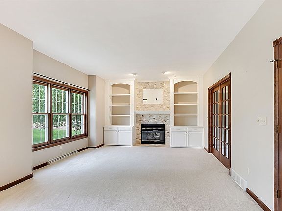 Family room with built-ins