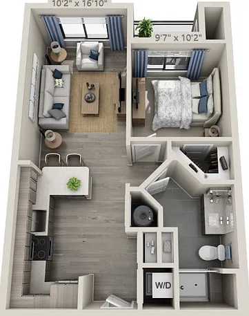 Floor plans are artist's rendering. All dimensions are approximate. Actual product and specifications may vary in dimension or detail. Not all features are available in every apartment. Prices and availability are subject to change. Floor plans are artist