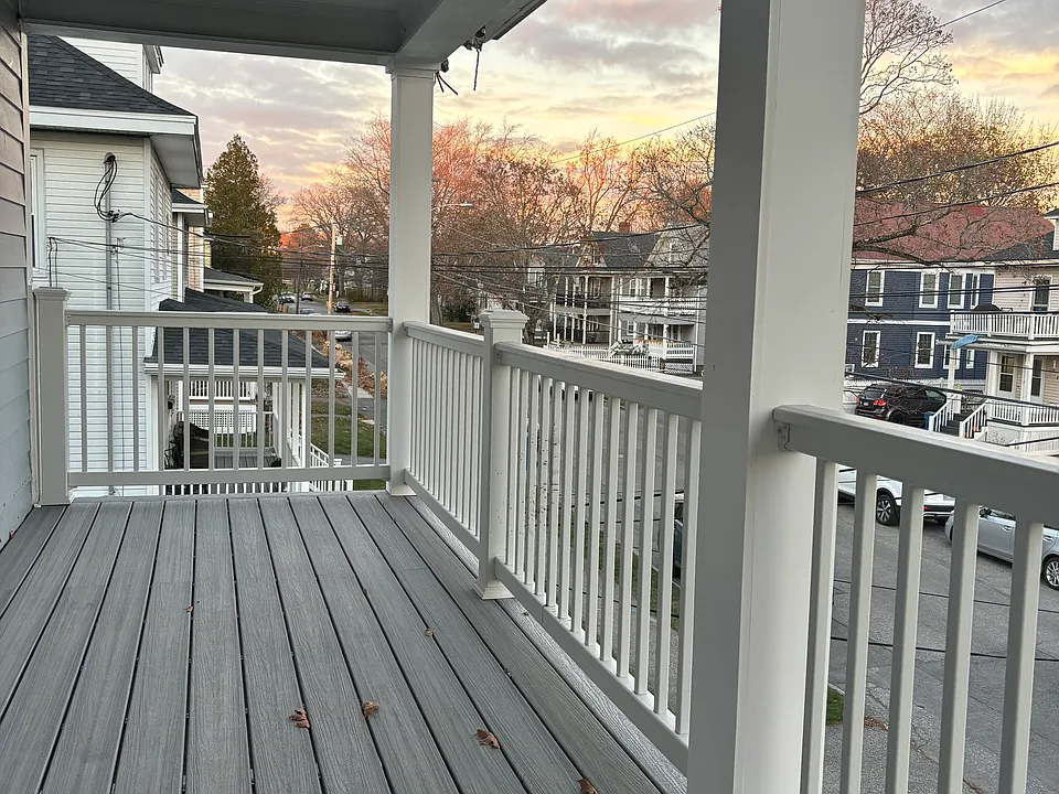 Your porch is waiting for outdoor furniture and beautiful sunsets!