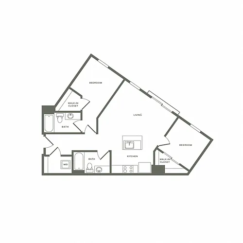 Floor plan Rosemary - 2x2 B02