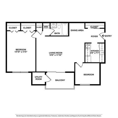 Floor plan 2 Bedroom JR