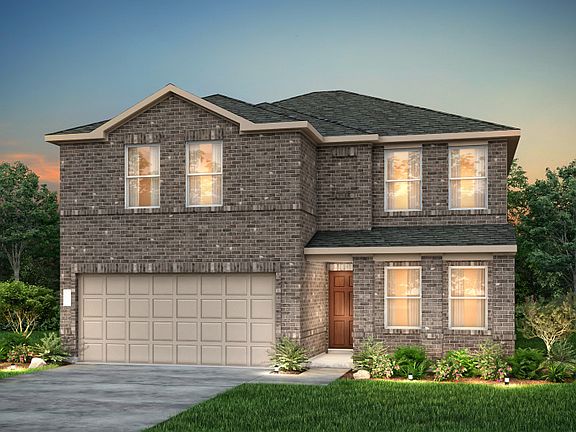 The Enloe, a one-story home with 2-car garage, shown with Home Exterior TR201