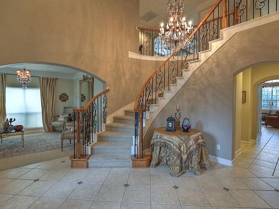 Winding staircase for a grand entry.