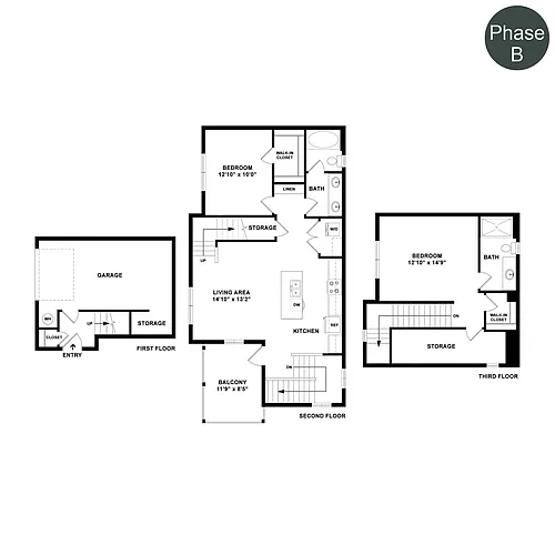 Floor plan The Townhomes Plan 1A