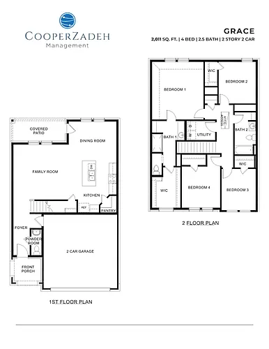 Floor plan 4 Bedrooms and 2.5 bathrooms