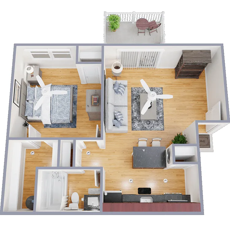 Floor plan Abby Upstairs with Deck Furnished
