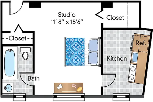 Floor plan Studio 04 Tier