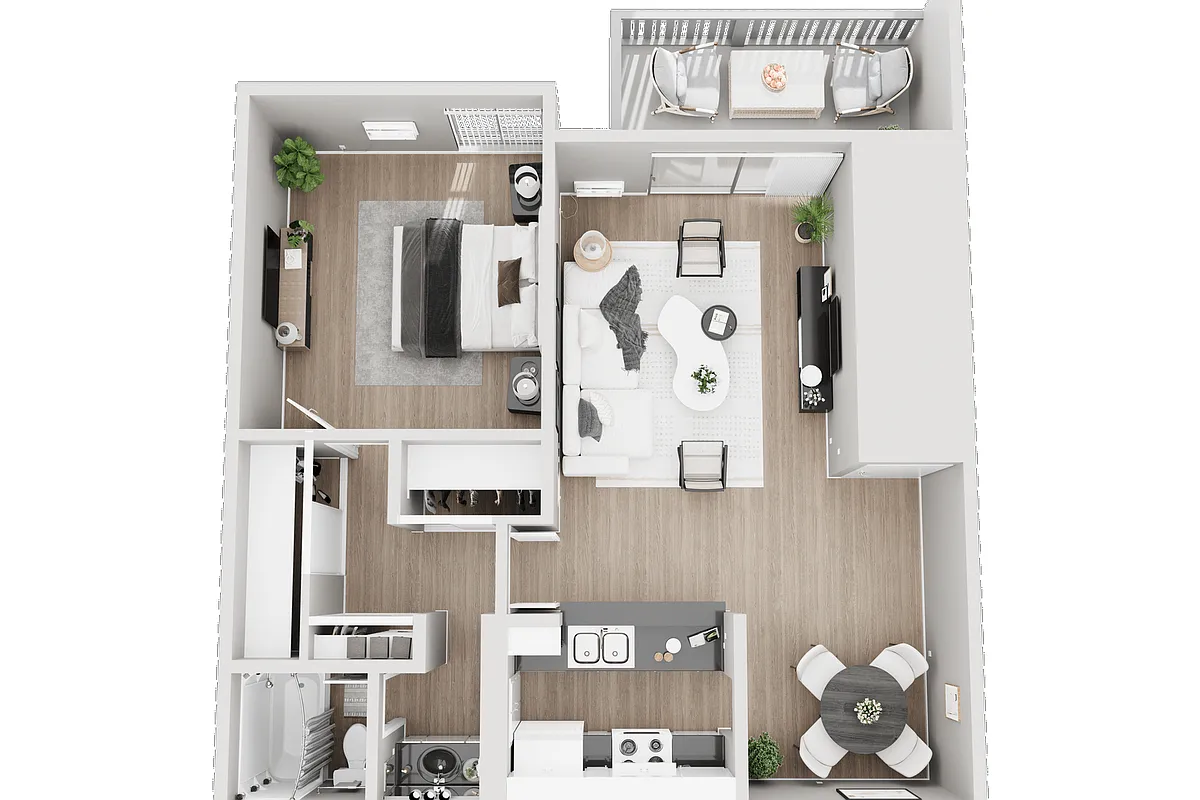 Floor plan 1 Bedroom Renovated