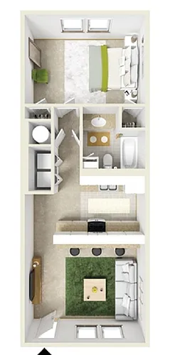 Floor plan 1 Bed 1 Bath