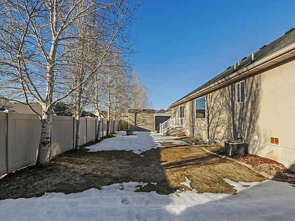 Backyard with mature trees