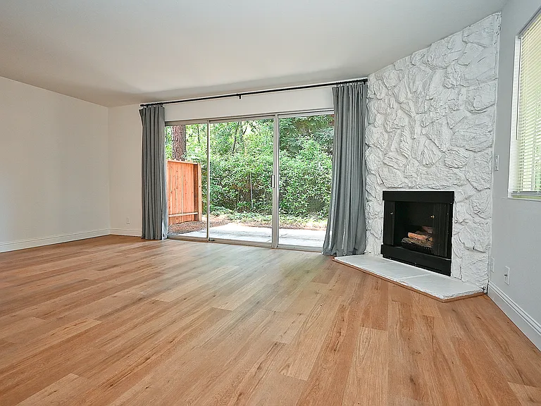 Living room to back patio with gas fireplace