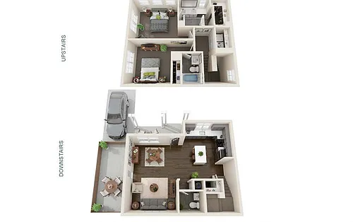 Floor plan Two Bedroom Cottage with Private Driveway Parking