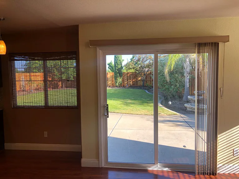 Patio door from family room to backyard