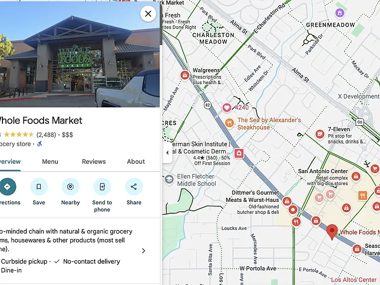 Lots of grocery shopping conveniently nearby include Whole Foods, Costco, Safeway, and Trader Joe's