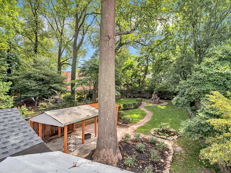 View from porch to backyard
