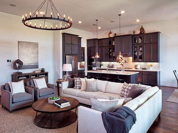 Great room is open to the kitchen