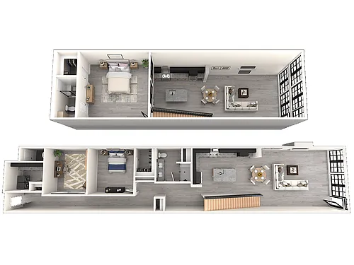 Floor plan 2x2 Townhome Loft with Den