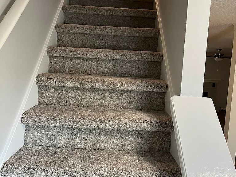 New carpet on stairs.
