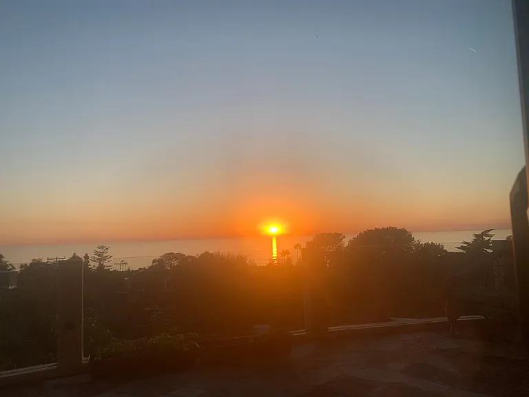 Sunset view from garden