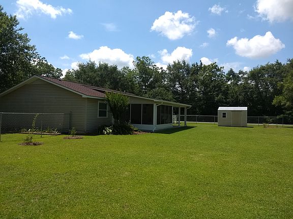 Back yard with storage shed